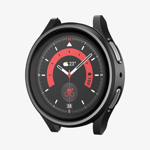 ACS05400 - Galaxy Watch 5 Pro (45mm) Case Thin Fit Glass in crystal clear showing the front